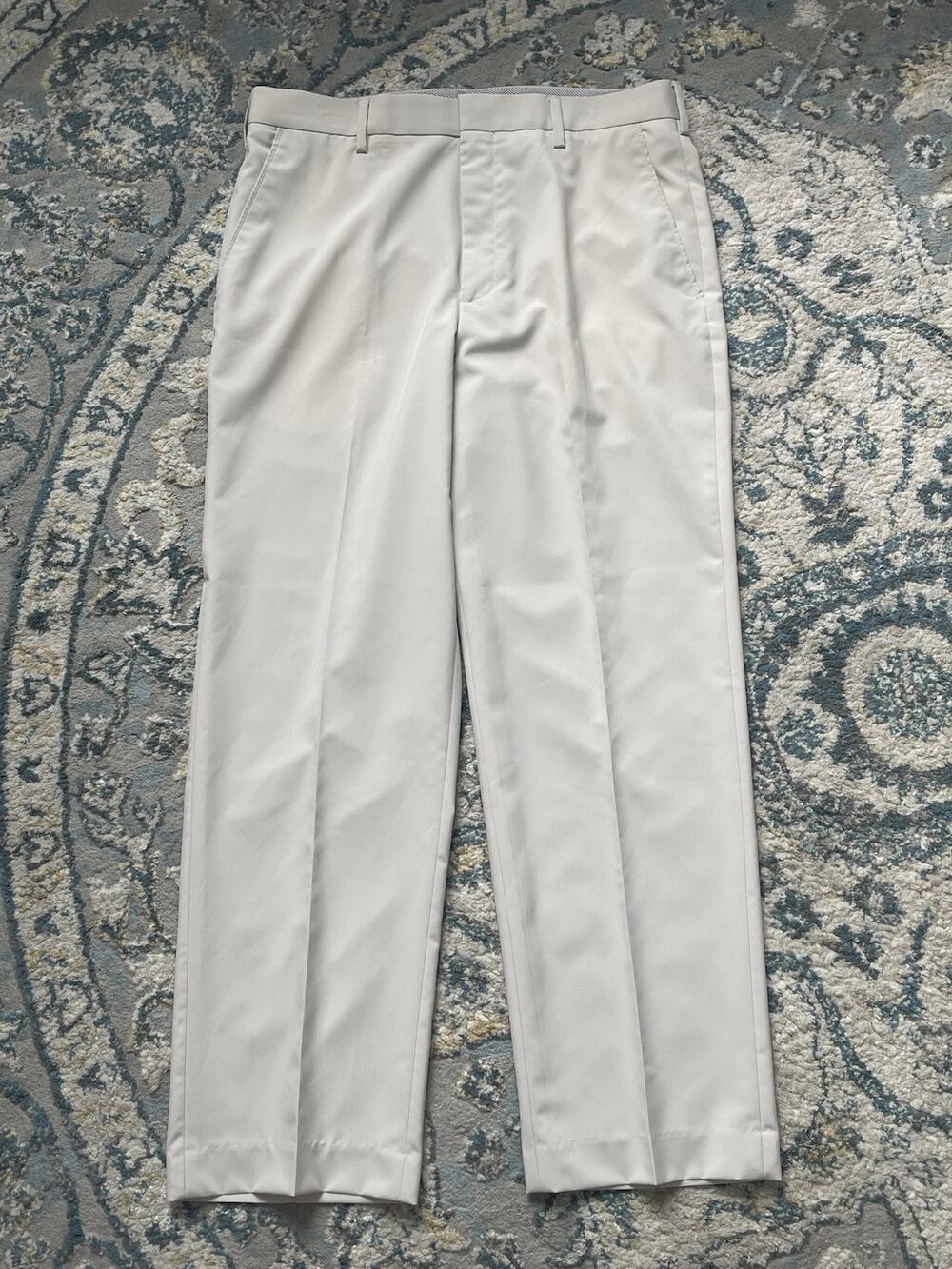 Red House Mens Dress Pants 34x30 Beige Performance Flat Front Straight